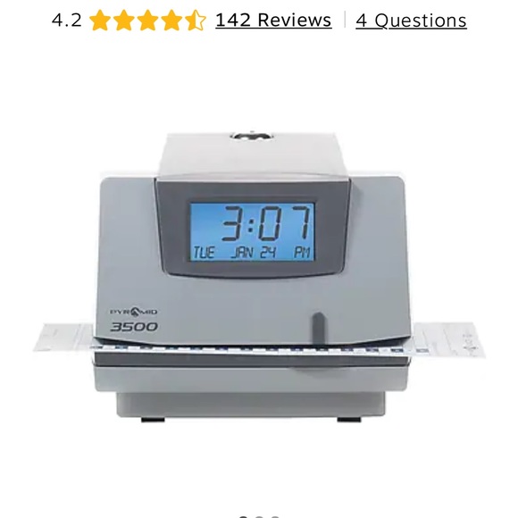 Other Pyramid Punch Card Time Clock System Light Graycharcoal 350